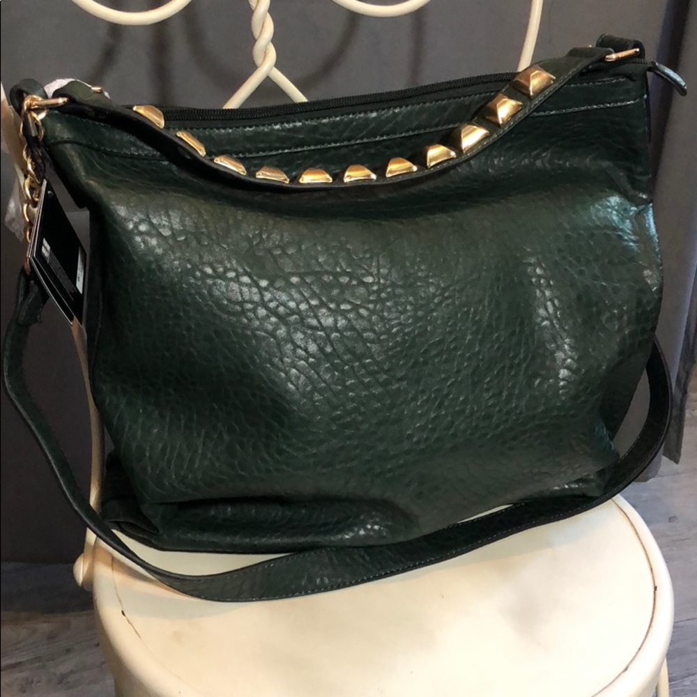 NWT Forrest Green Handbag~Vegan Leather~HUGE~Hobo~